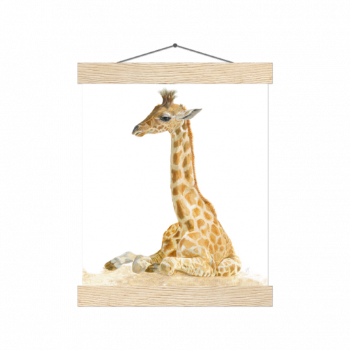 01 Giraffe Poster mit Holzleisten Matti Minou